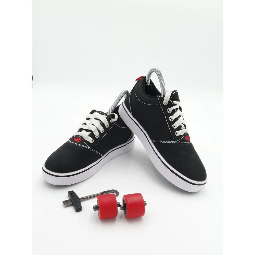 Heelys Pro‎ 20 Black Red Canvas Lace Up Skate Sneaker Shoes HE100757 Youth 5